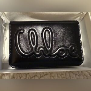Chloe Shiny Black Leather Wallet